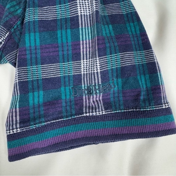 Vintage 90s oversized unisex plaid polo shirt - Picture 6 of 6